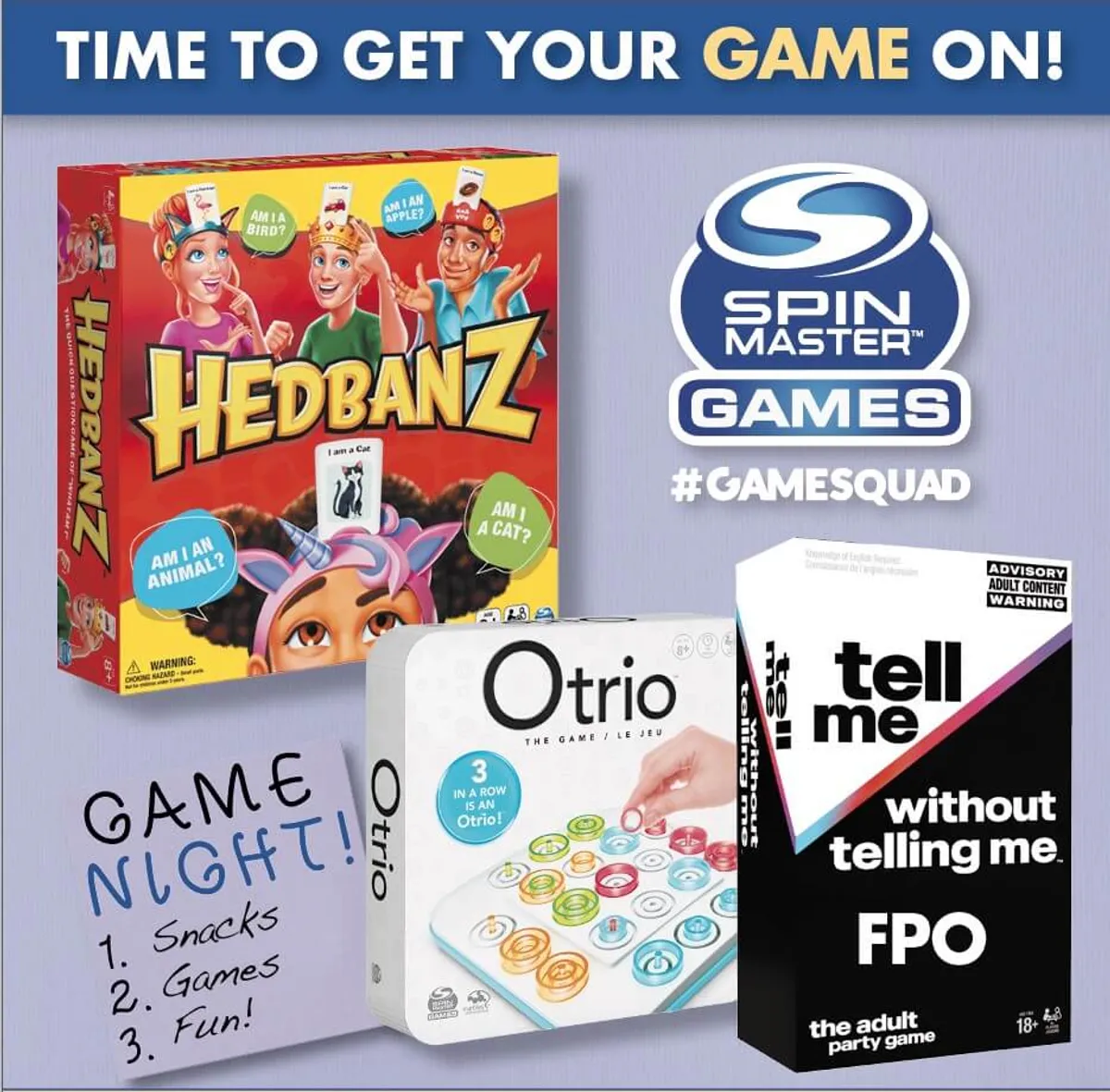 This image focuses on a collection of popular board games, including Hedbanz, Otrio, and Tell Me without telling me, suggesting fun, interactive evenings spent with family or friends in the villa's central living space.